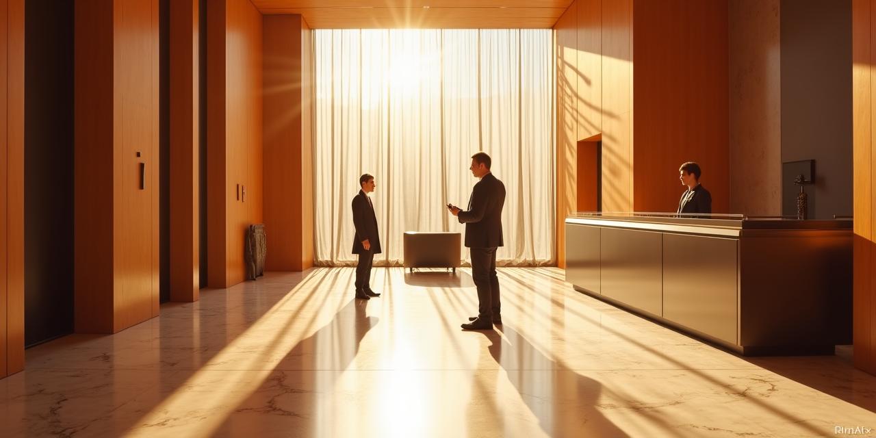 Réception d'hôtel moderne et accueil haut de gamme